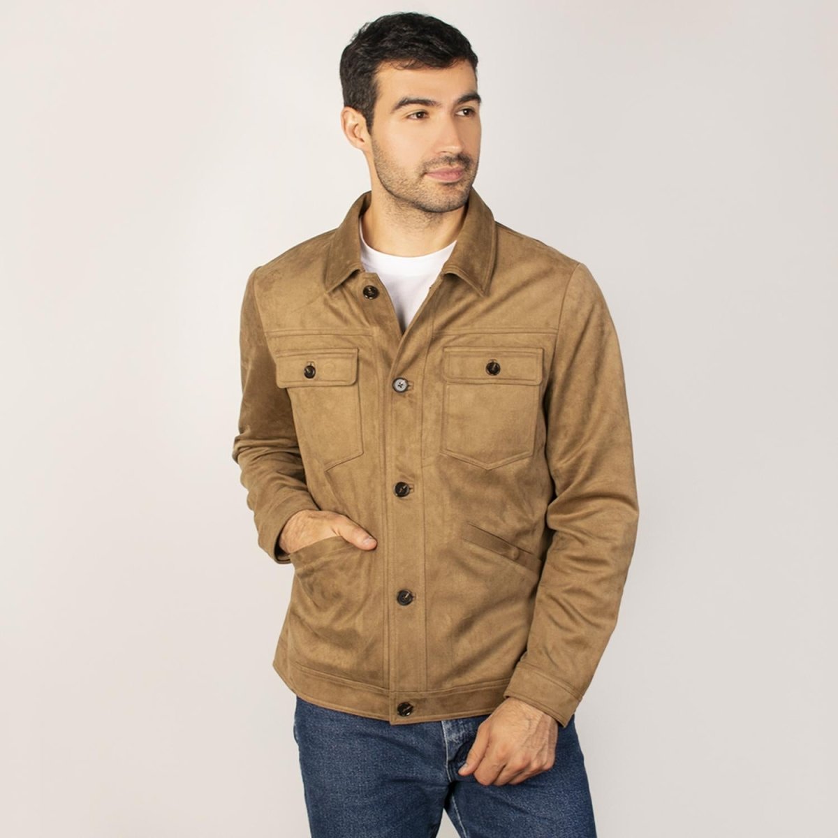 Chamarra tipo gamuza para hombre con bolsillo interno Greenlander - Greenlander