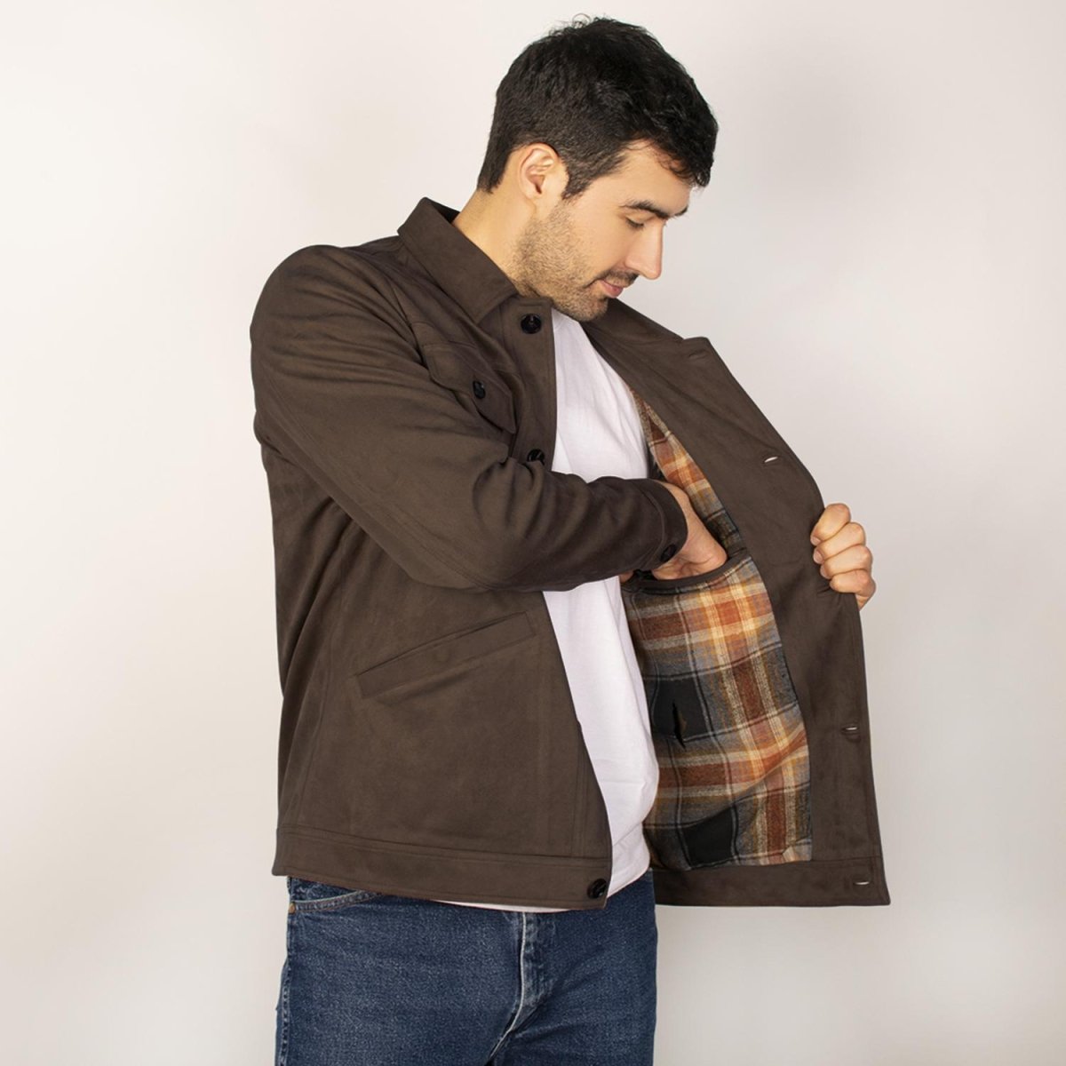 Chamarra tipo gamuza para hombre con bolsillo interno Greenlander - Greenlander