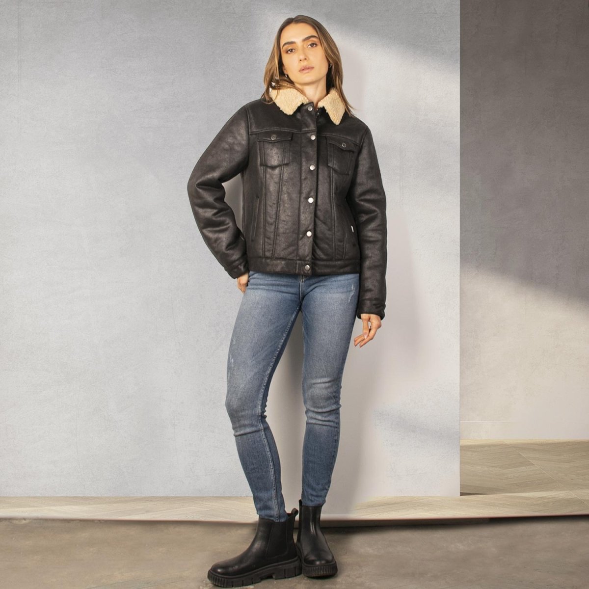 Chamarra tipo gamuza para mujer con bolsillos Greenlander - Greenlander