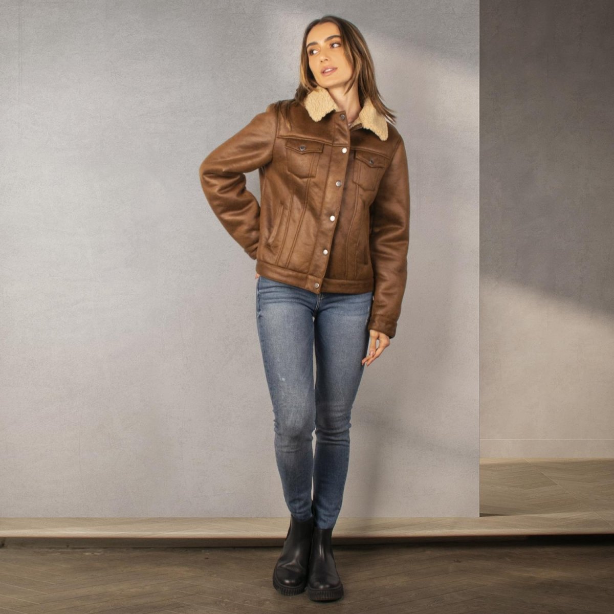 Chamarra tipo gamuza para mujer con bolsillos Greenlander - Greenlander