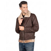 Chamarra Tipo Piel para Hombre con Cuello Borrego y Cierre | Greenlander - Greenlander