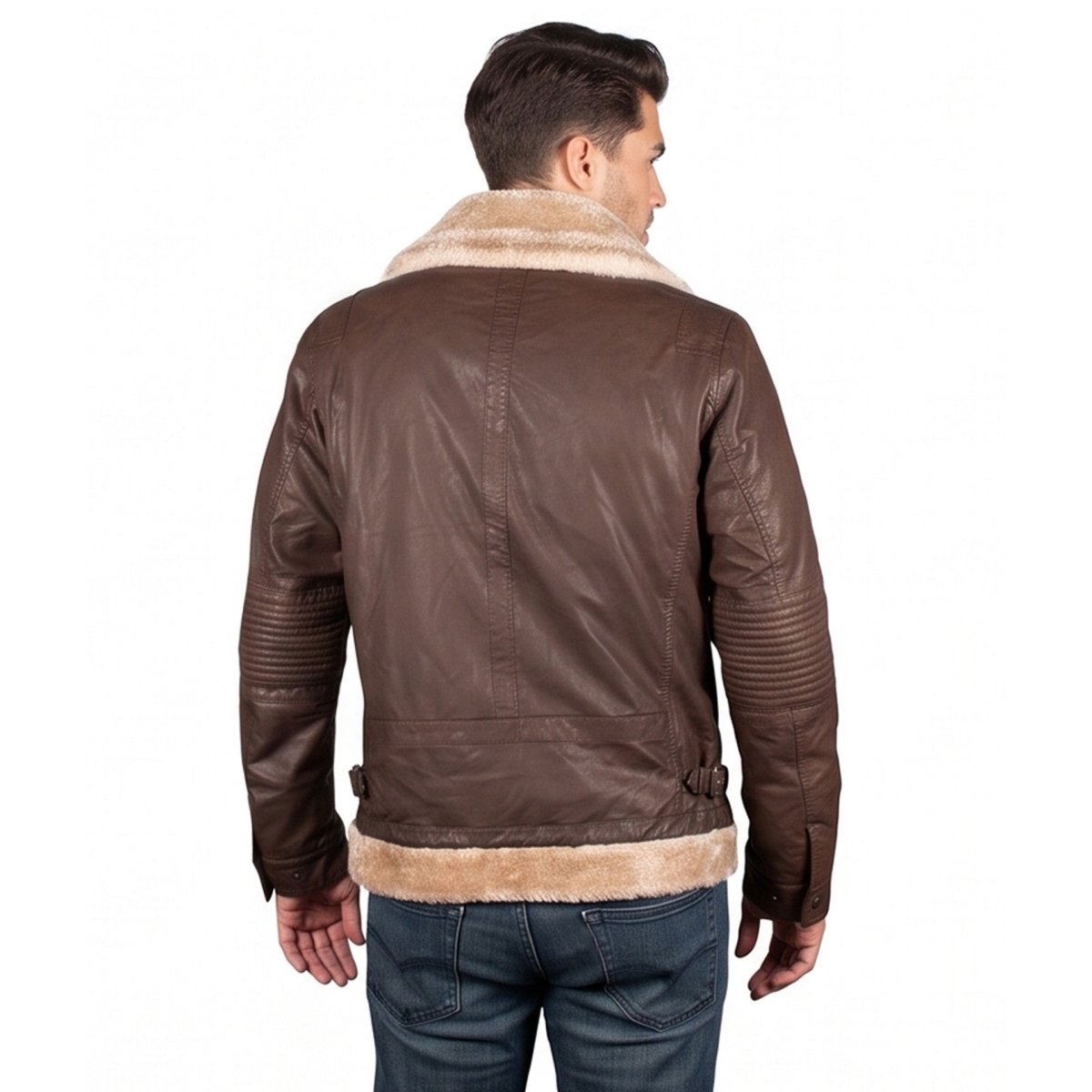 Chamarra Tipo Piel para Hombre con Cuello Borrego y Cierre | Greenlander - Greenlander