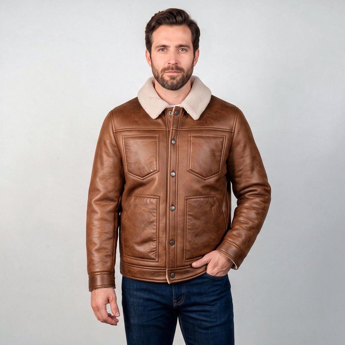 Chamarra Tipo Piel para Hombre con Forro Afelpado | Greenlander - Greenlander