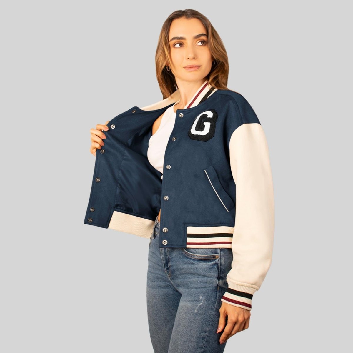 Chamarra varsity para mujer con bolsillos Greenlander - Greenlander