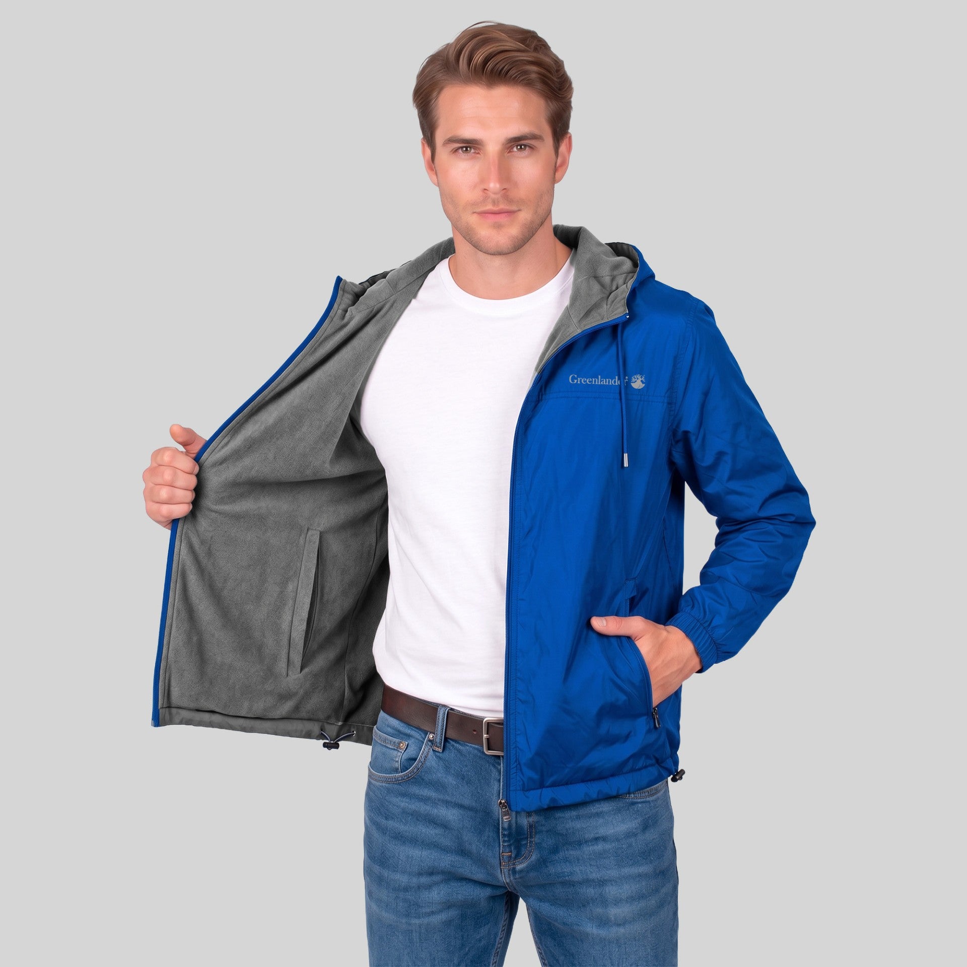 Chamarra Doble Vista para Hombre con Bolsillos y Cierre | Greenlander