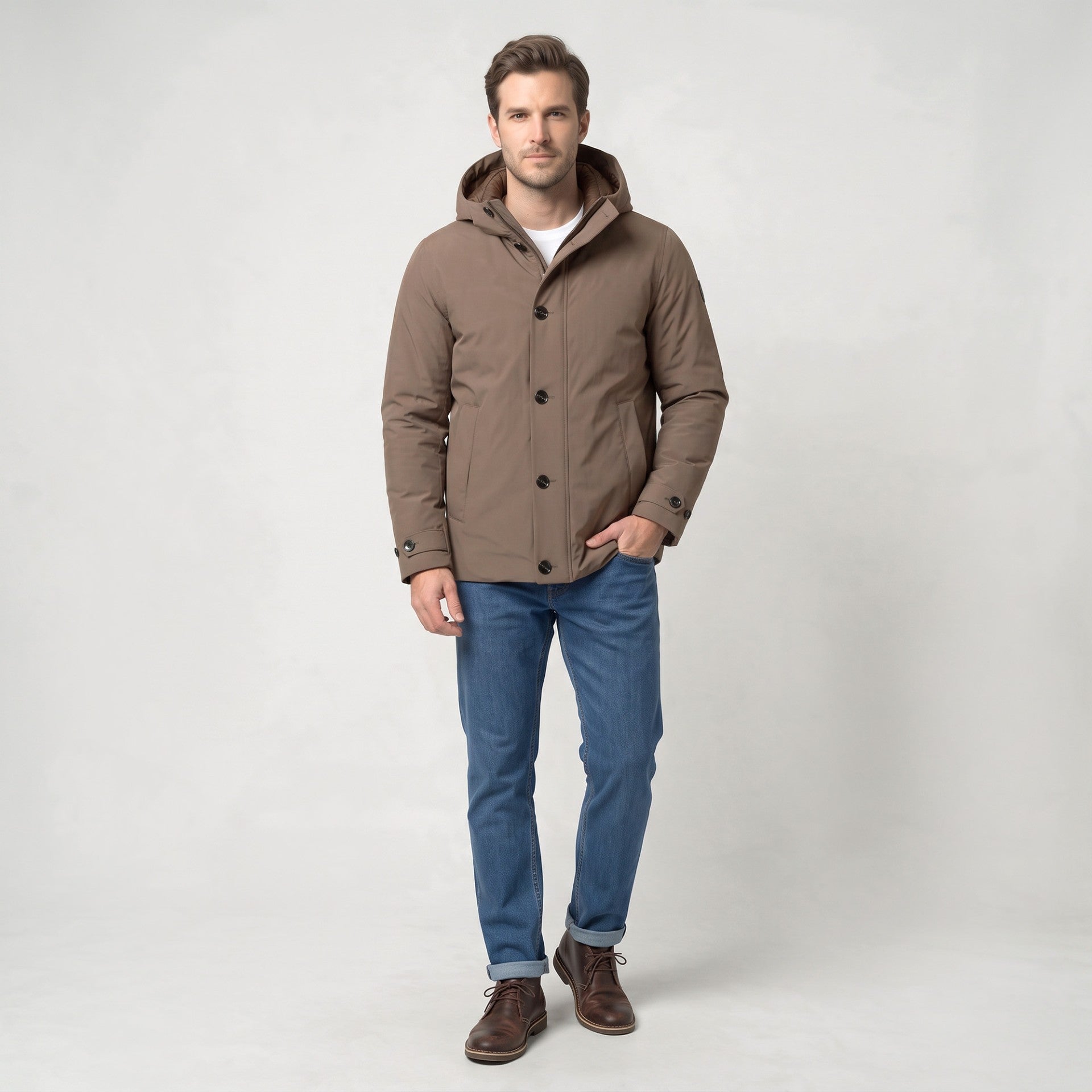 Chamarra acolchada para Hombre con Capucha y Botones | Greenlander