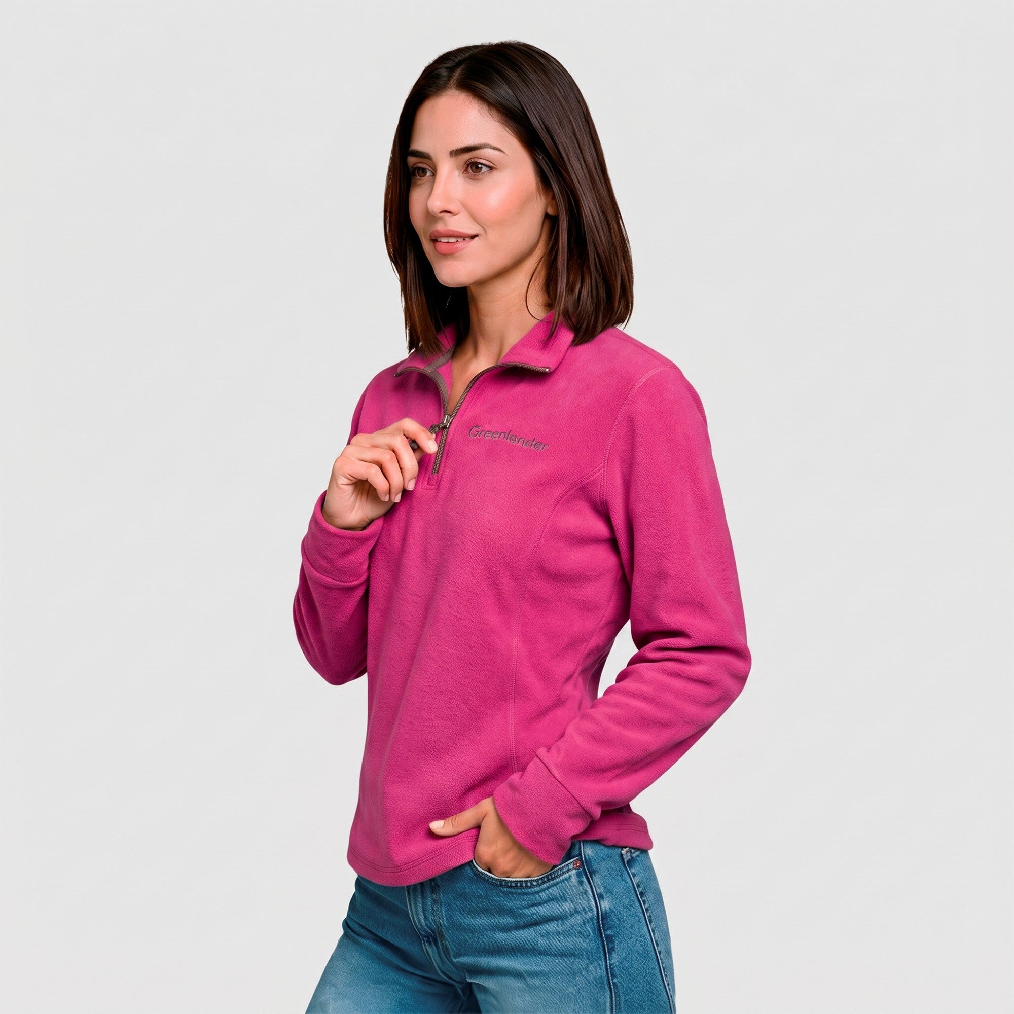 Sudadera Polar Fleece para Mujer con Cuello Alto y Medio Cierre | Greenlander