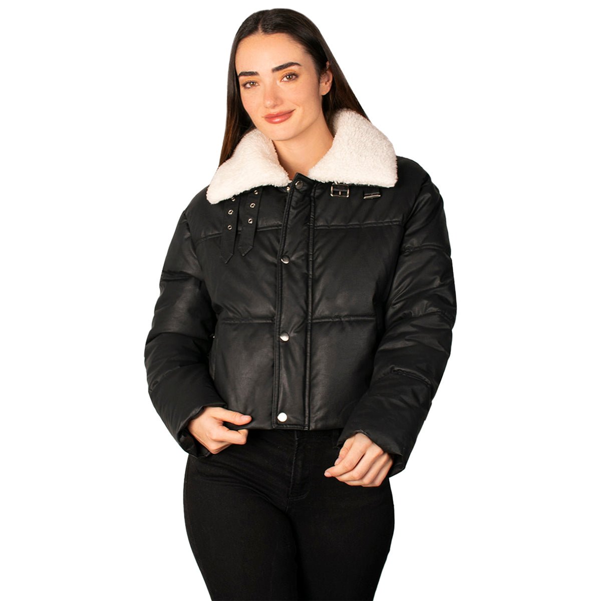 Jacket Vinil con Cuello de Peluche Greenlander Mujer - The Original Greenlander