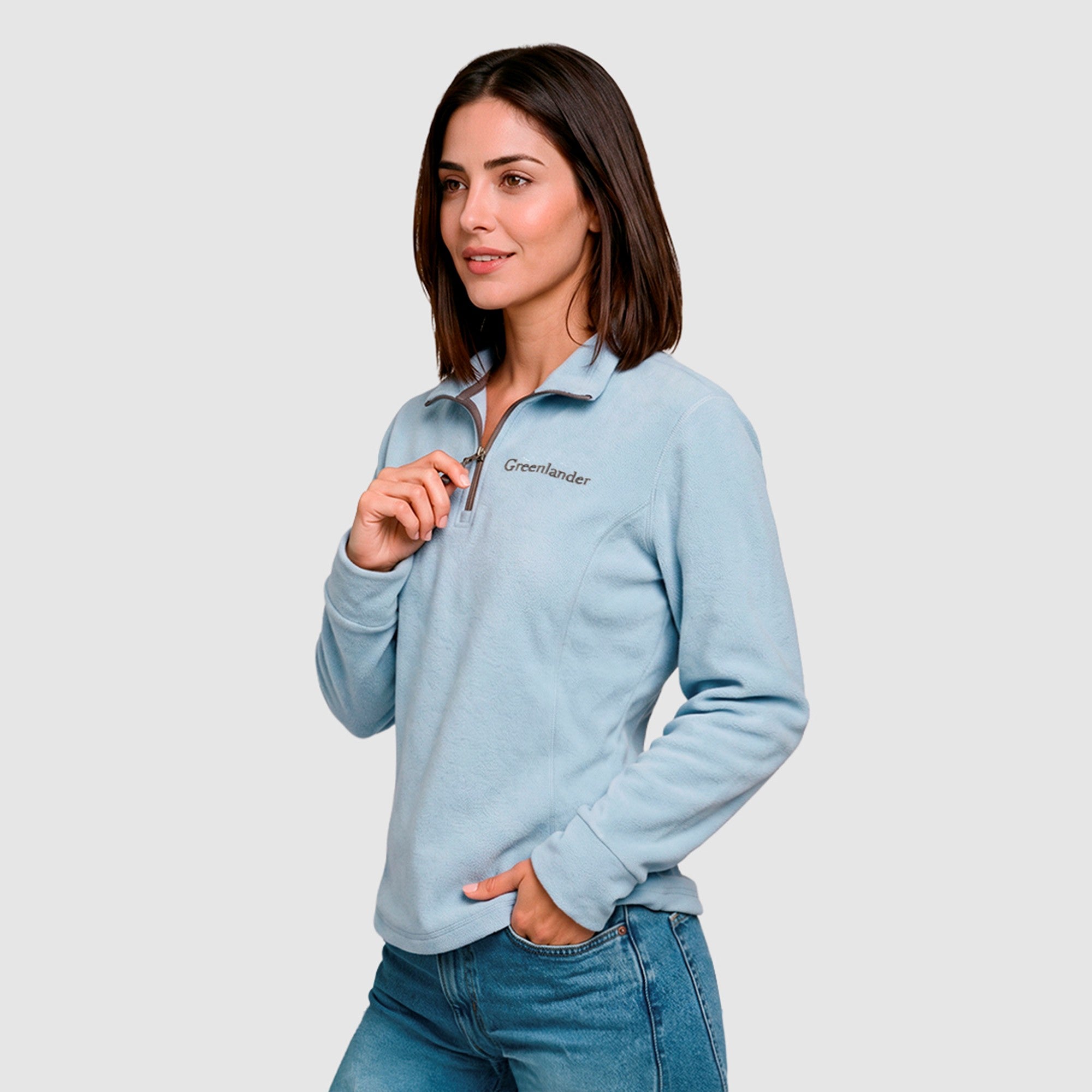 Sudadera Polar Fleece para Mujer con Cuello Alto y Medio Cierre | Greenlander