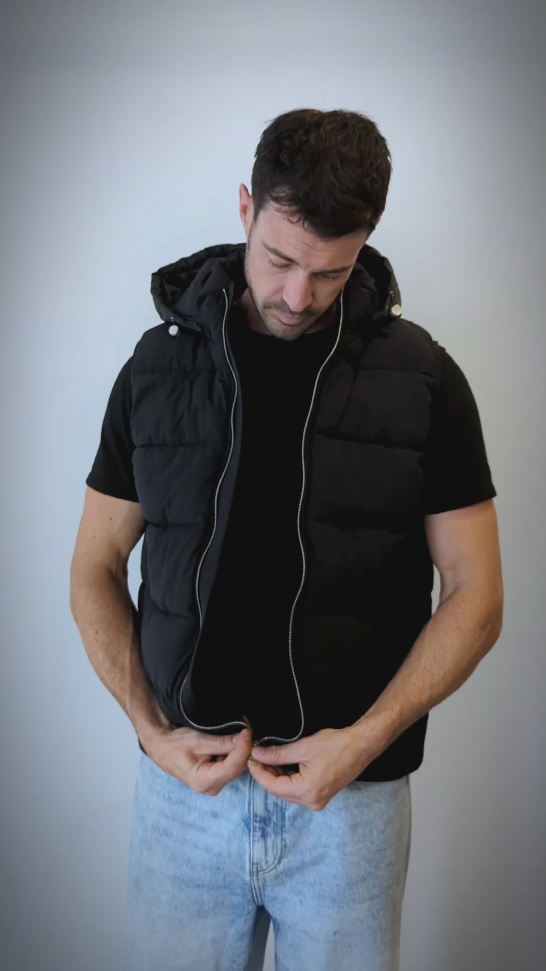 Chaleco capitonado para hombre con gorro desmontable Greenlander