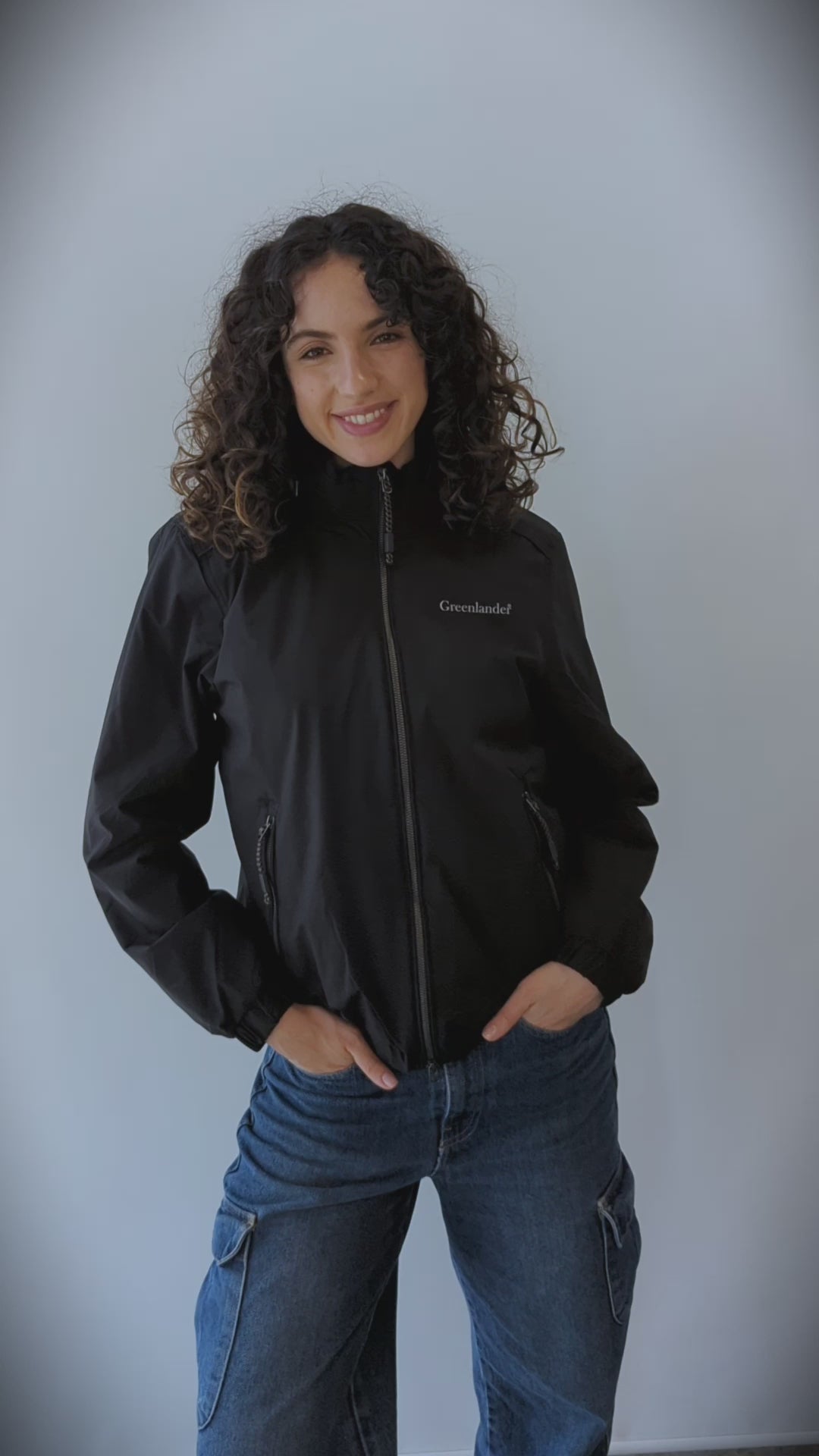 Chamarra de poliester para mujer con capucha oculta Greenlander