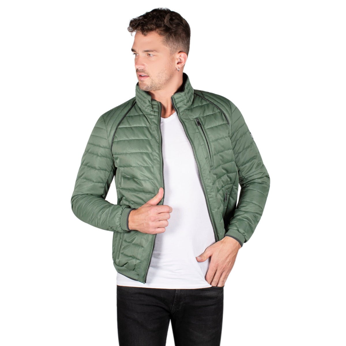 Chamarra Hombre Capitonada Lifestyle Cuello Alto