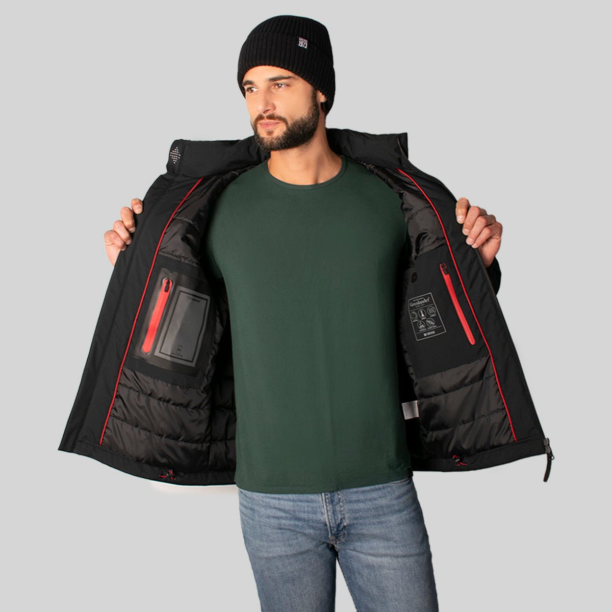 Chamarra Rompevientos Hombre Con Gorro Oculto Greenlander