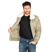Chamarra Vinipiel Polar Tipo Bomber Hombre
