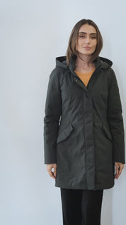 Chamarra Larga para mujer Greenlander con gorro