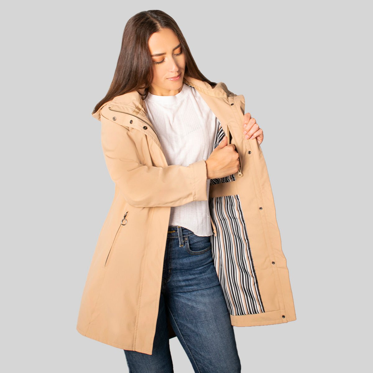 Chamarra Mujer Con Capucha Gabardina Softshell Greenlander