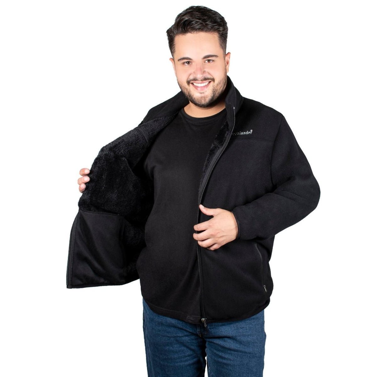 Sudadera Fleece Con Forro En Fur Hombre Plus Size - Greenlander