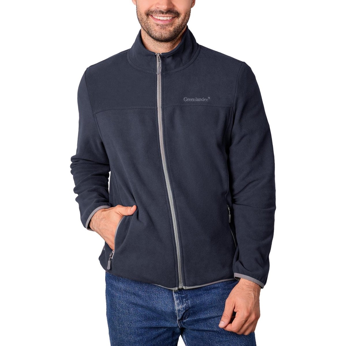 Sudadera Fleece para hombre con cuello alto y bolsillos Greenlander - Greenlander