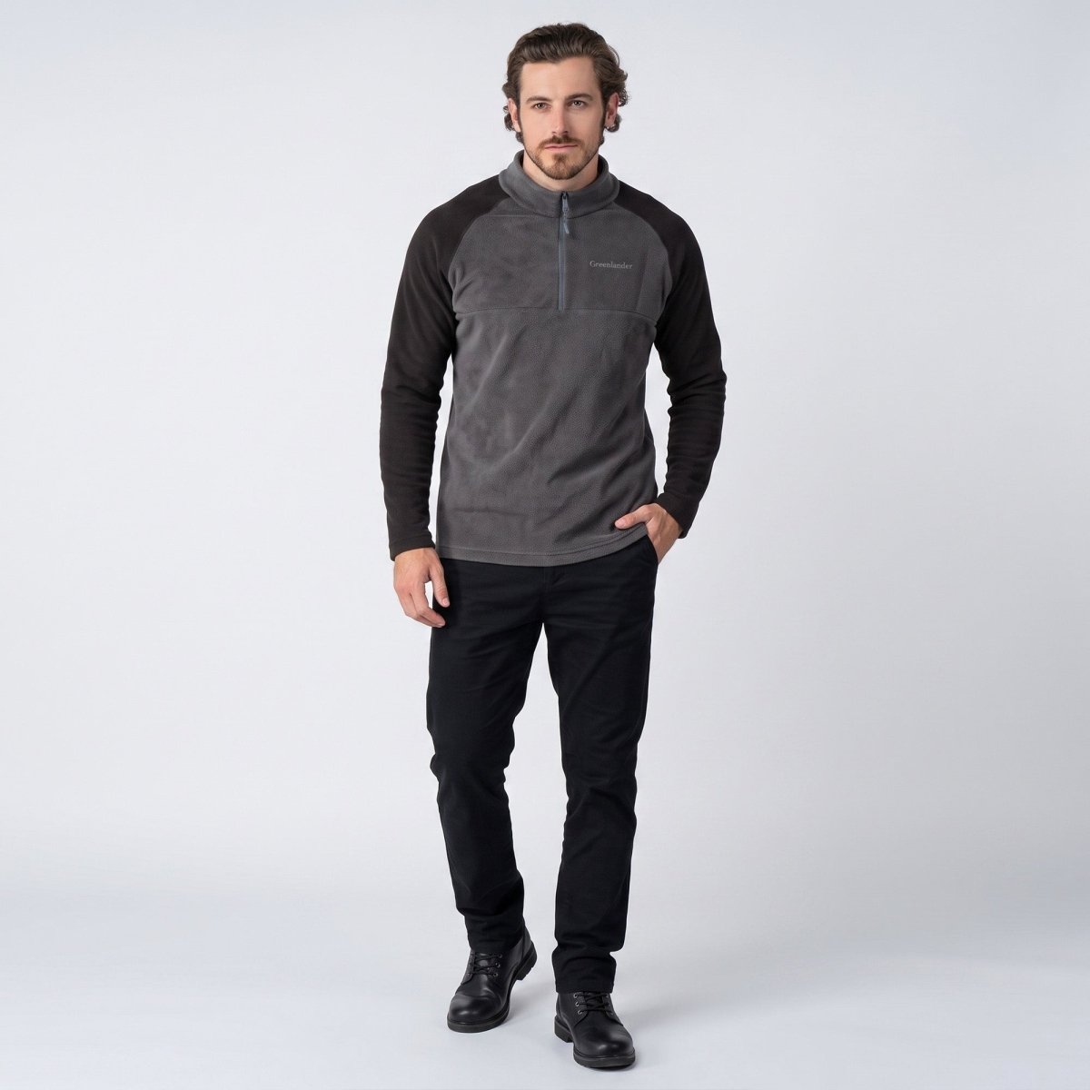 Sudadera Fleece para Hombre con Medio Cierre y Cuello Alto | Greenlander - Greenlander