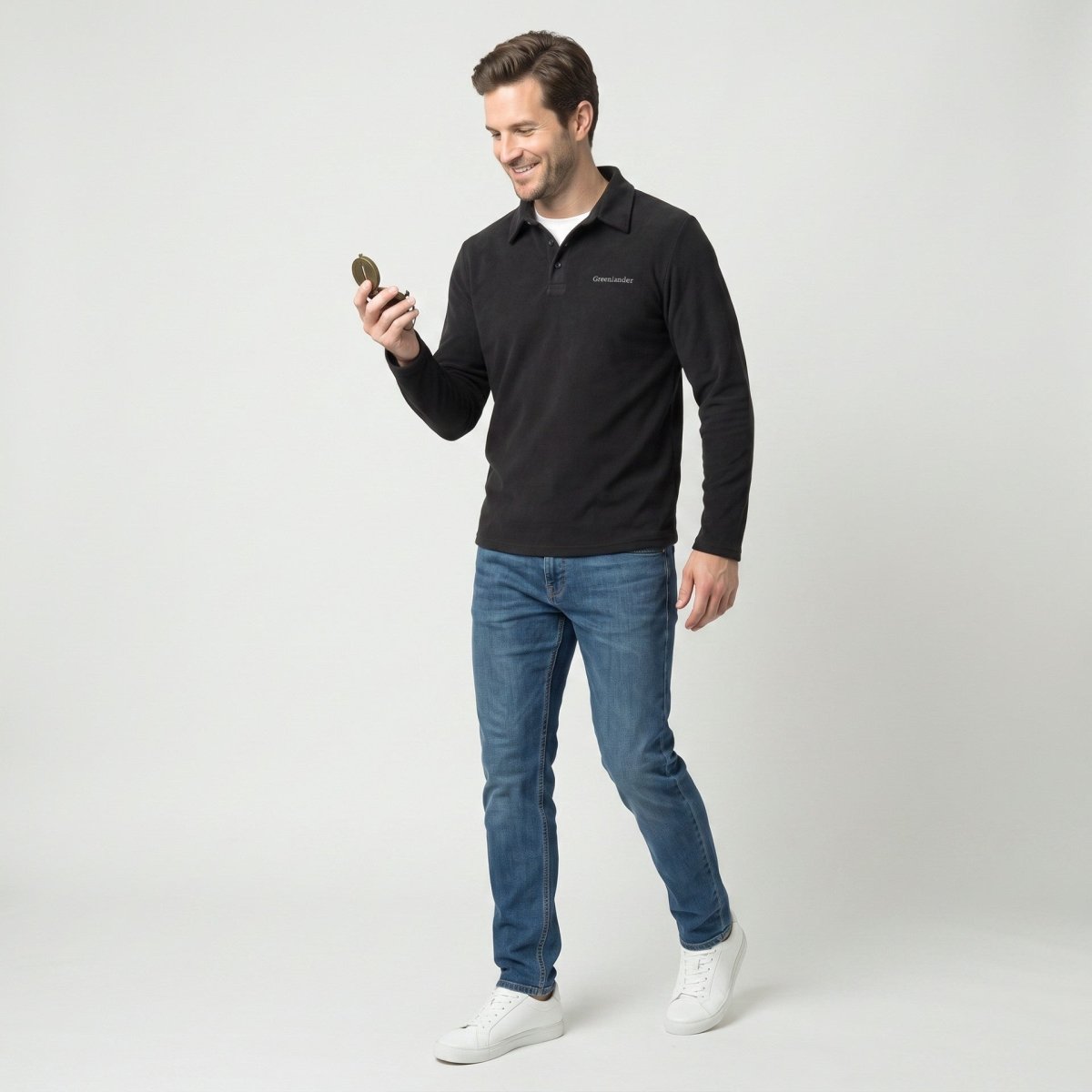 Sudadera Fleece para Hombre Manga Larga con Cuello Polo | Greenlander - Greenlander