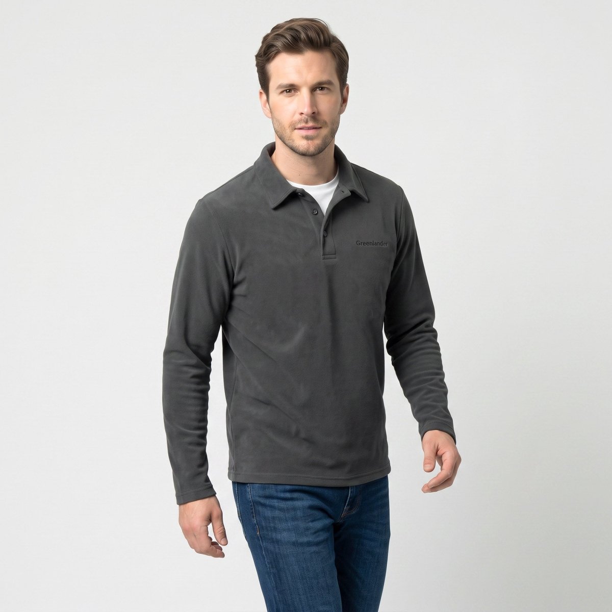Sudadera Fleece para Hombre Manga Larga con Cuello Polo | Greenlander - Greenlander