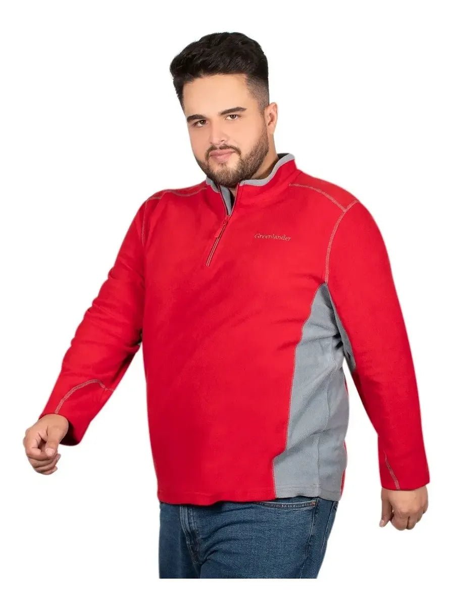 Sudadera Fleece para Hombre Plus Size con Medio Cierre y Cuello Alto | Greenlander - Greenlander
