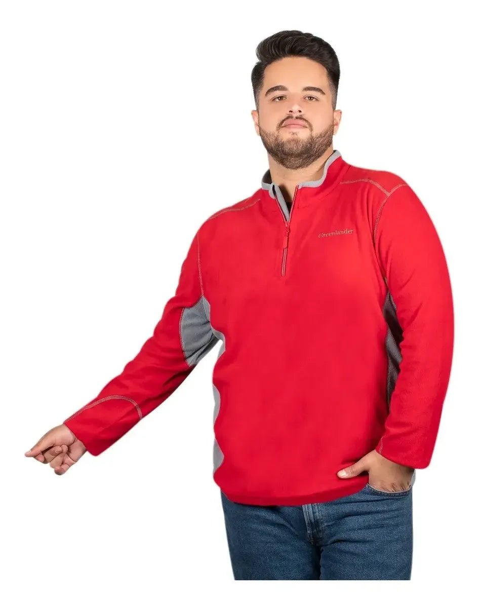 Sudadera Fleece para Hombre Plus Size con Medio Cierre y Cuello Alto | Greenlander - Greenlander