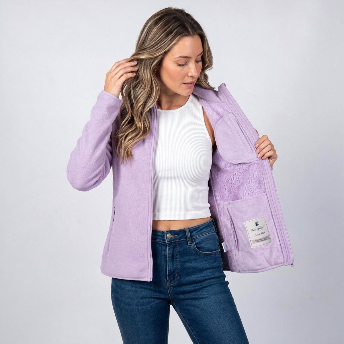 Sudadera Fleece para Mujer con Cierre y Abertura para Pulgar | Greenlander - Greenlander
