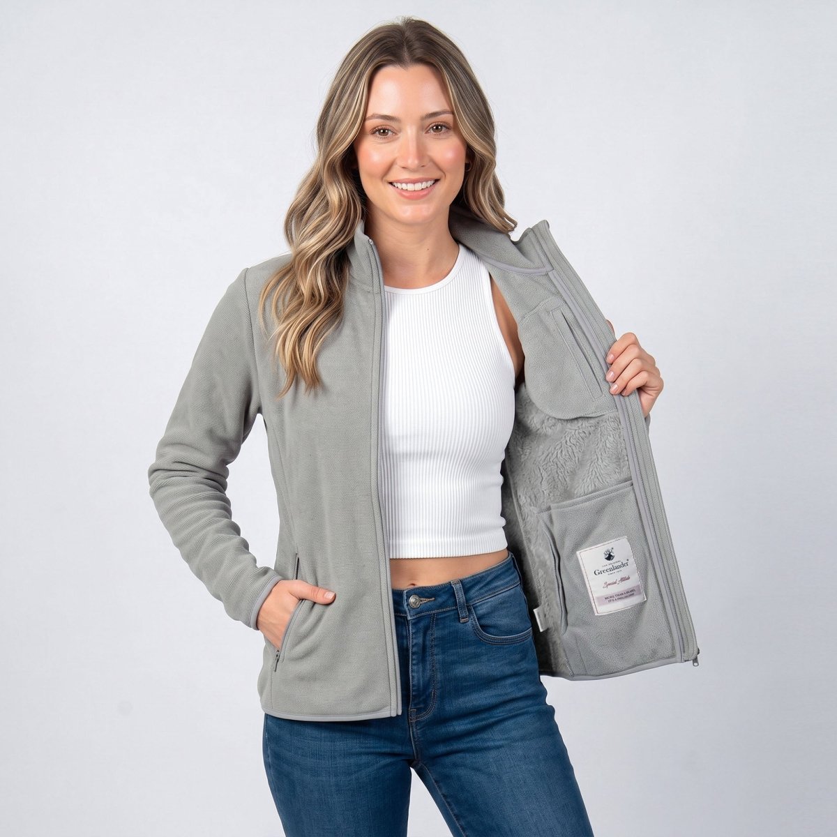 Sudadera Fleece para Mujer con Cierre y Abertura para Pulgar | Greenlander - Greenlander