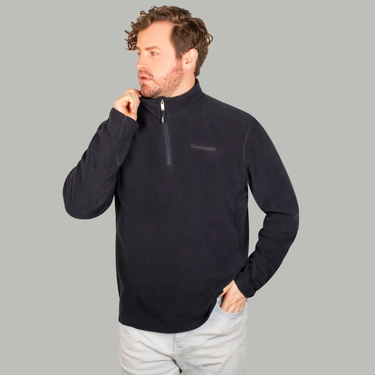 Sudadera fleece plus size para hombre de medio cierre Greenlander - Greenlander
