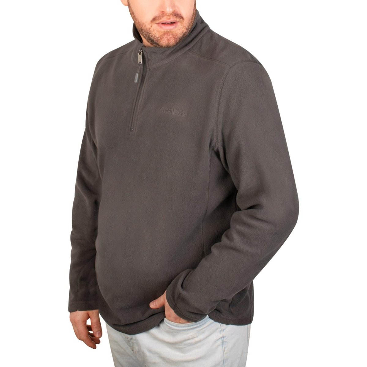 Sudadera fleece plus size para hombre de medio cierre Greenlander - Greenlander