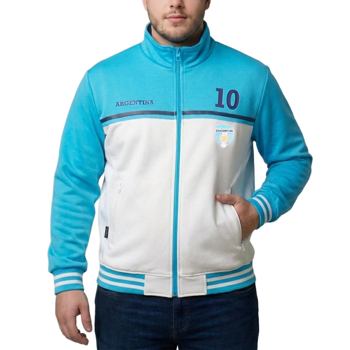 Sudadera Plus Size Deportiva de Argentina para Hombre Futbolera - Greenlander