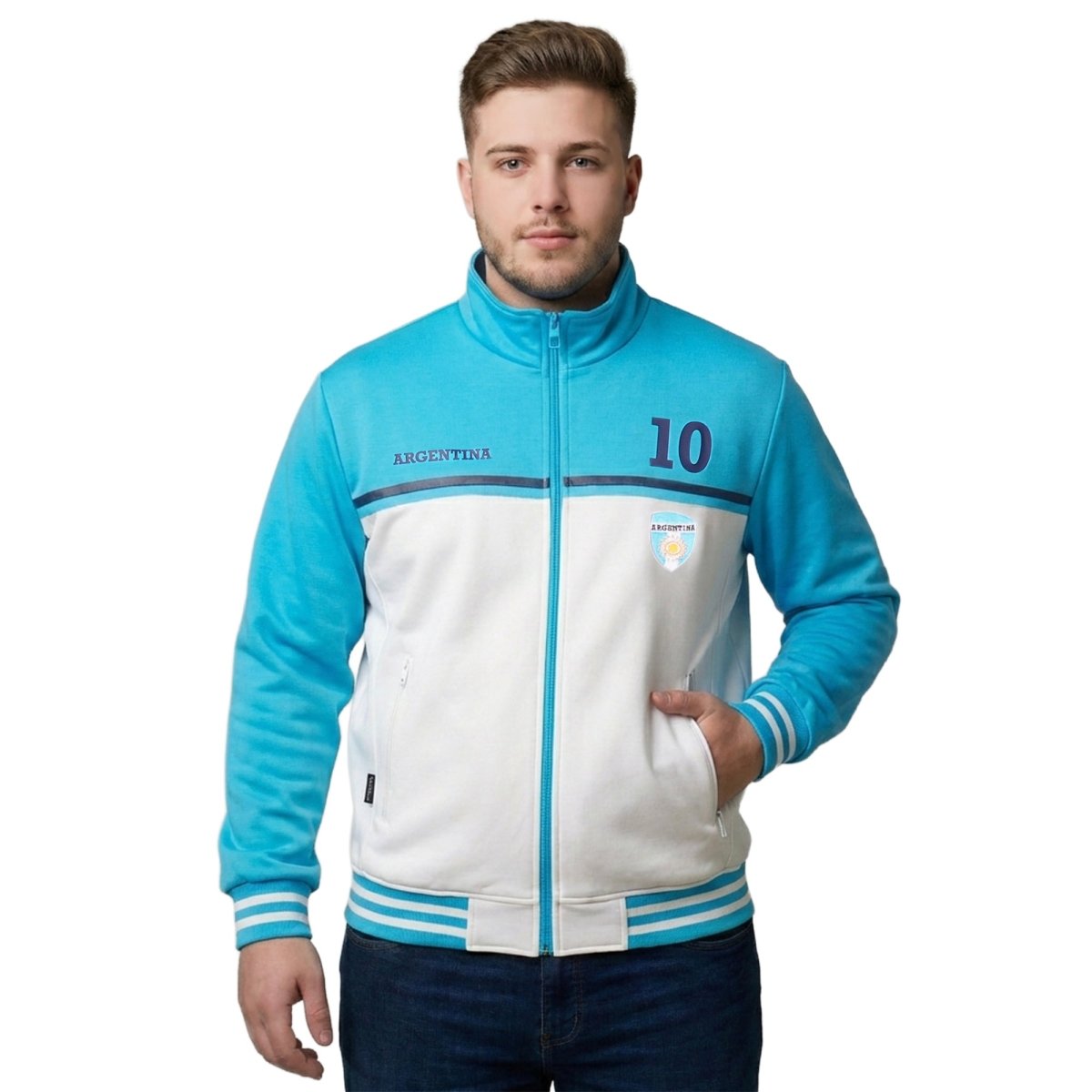 Sudadera Plus Size Deportiva de Argentina para Hombre Futbolera - Greenlander