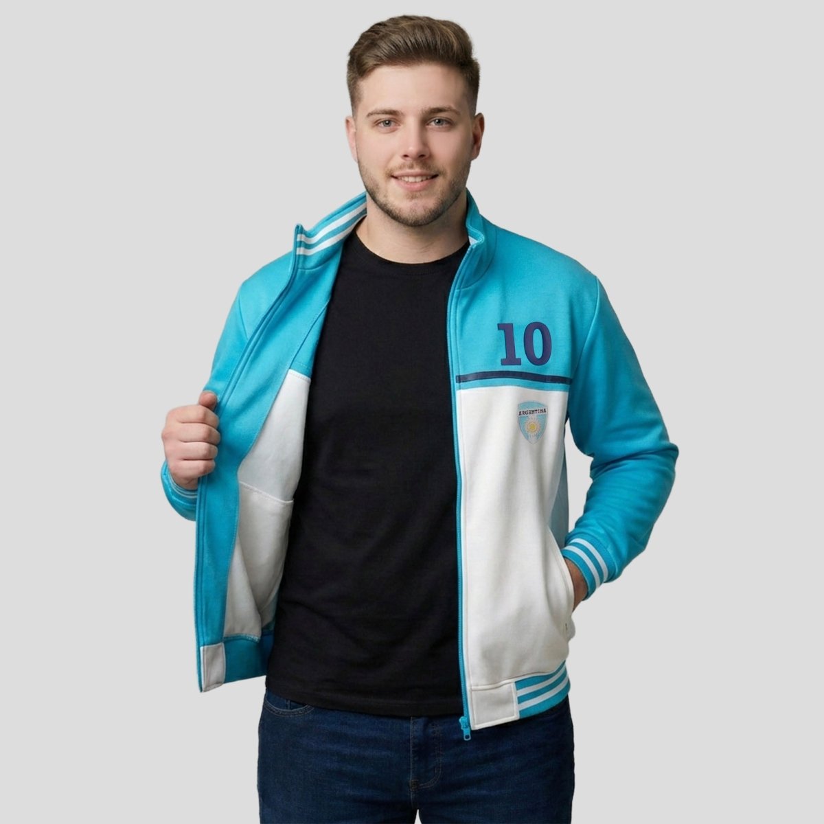 Sudadera Plus Size Deportiva de Argentina para Hombre Futbolera - Greenlander