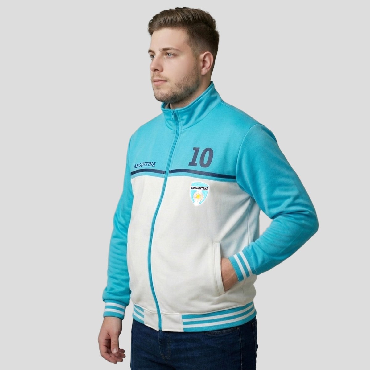 Sudadera Plus Size Deportiva de Argentina para Hombre Futbolera - Greenlander
