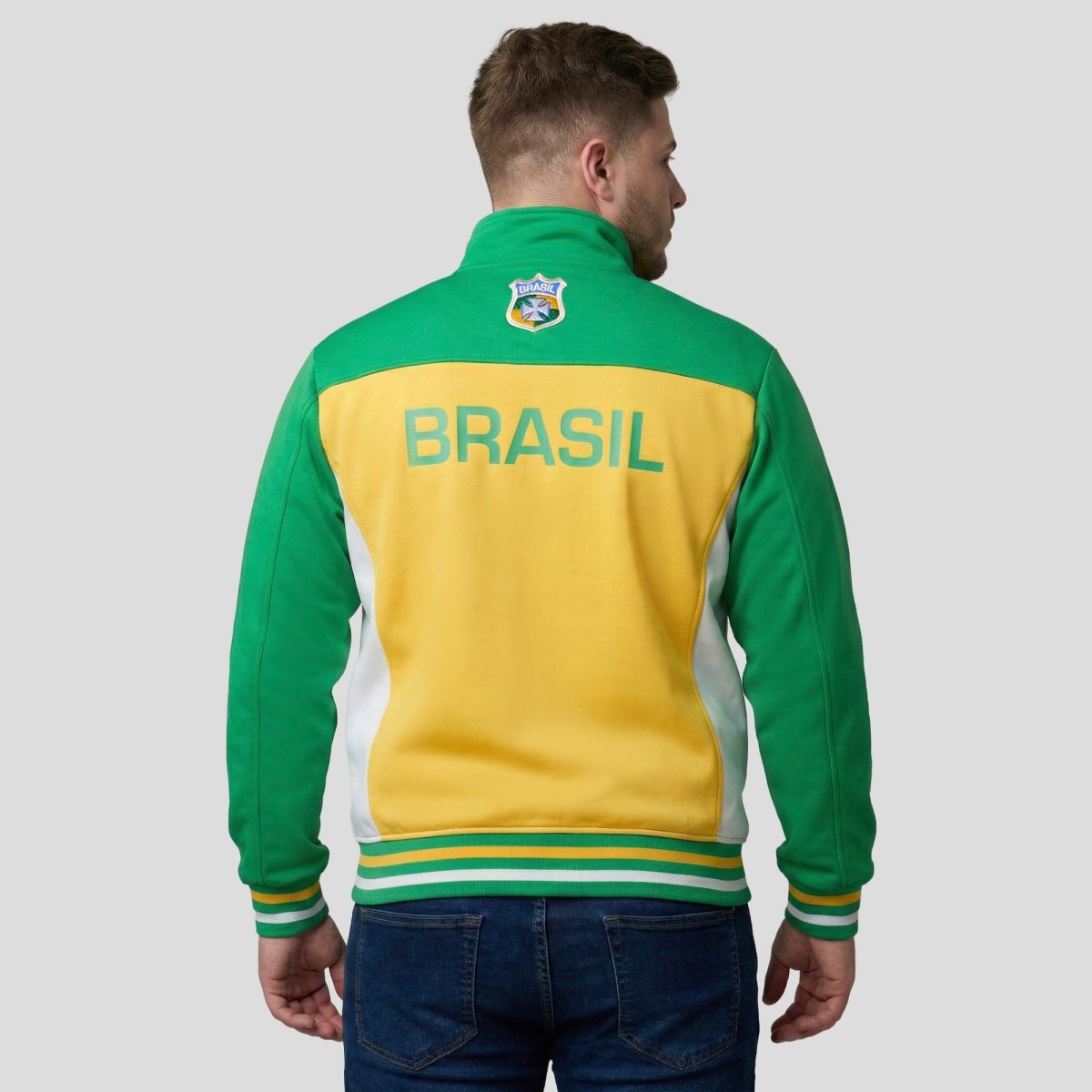 Sudadera Plus Size Deportiva de Brasil para Hombre Futbolera - Greenlander