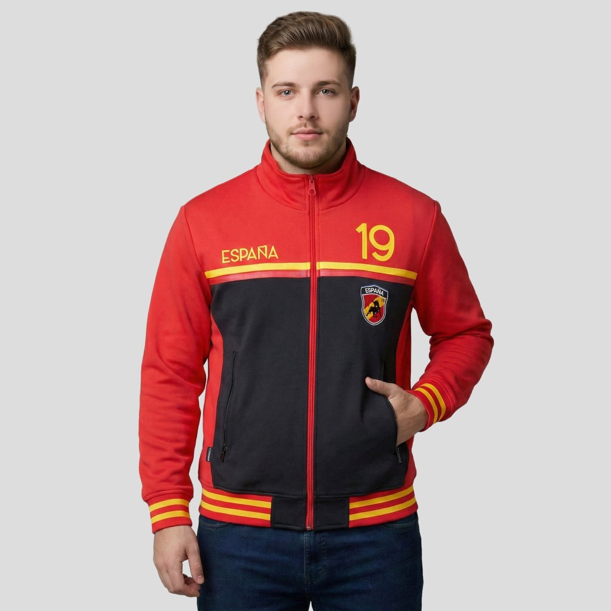 Sudadera Plus Size Deportiva de España para Hombre Futbolera - Greenlander