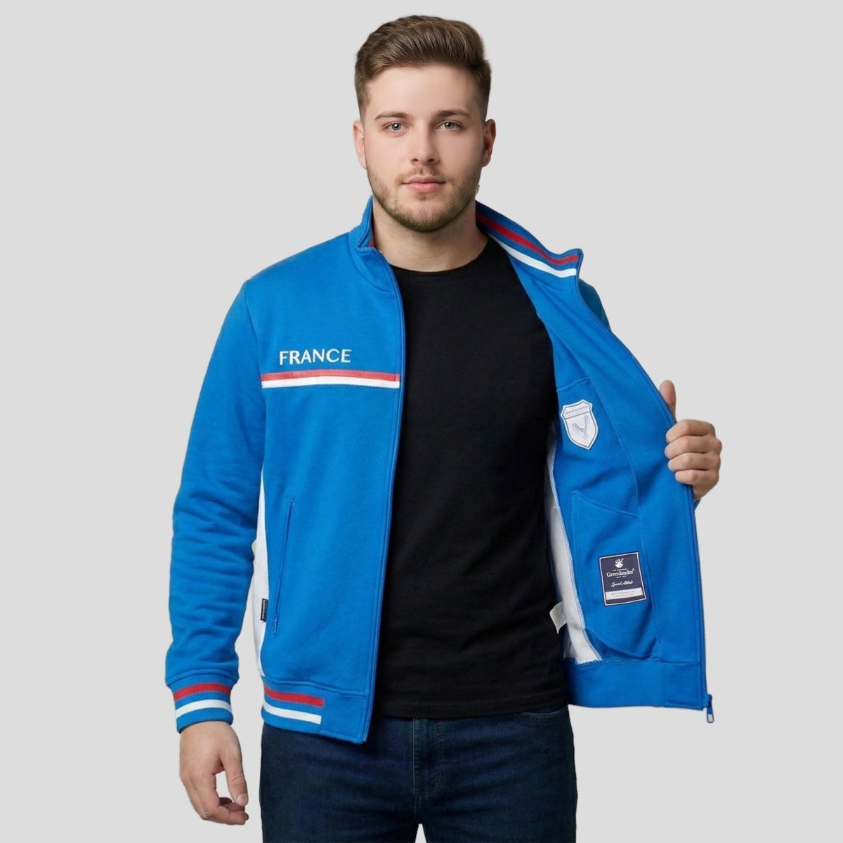 Sudadera Plus Size Deportiva de Francia para Hombre Futbolera - Greenlander