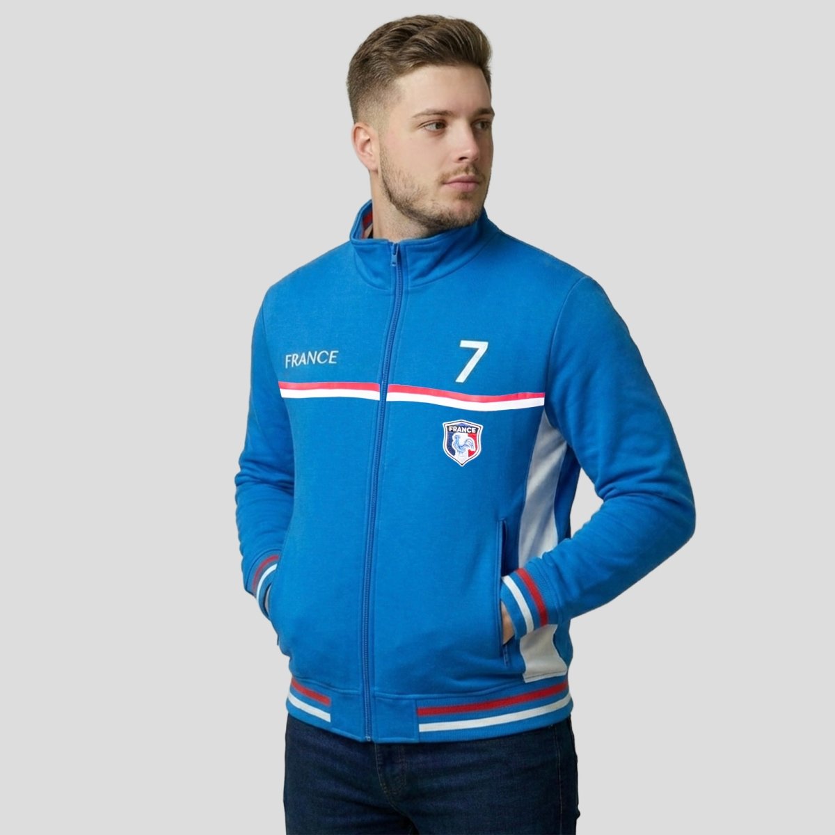Sudadera Plus Size Deportiva de Francia para Hombre Futbolera - Greenlander