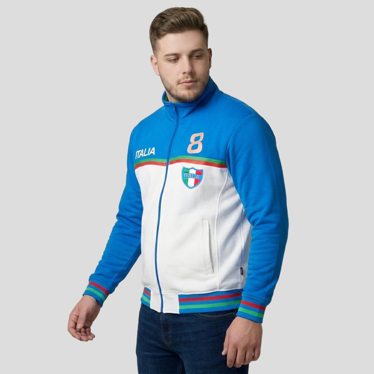 Sudadera Plus Size Deportiva de Italia para Hombre Futbolera - Greenlander