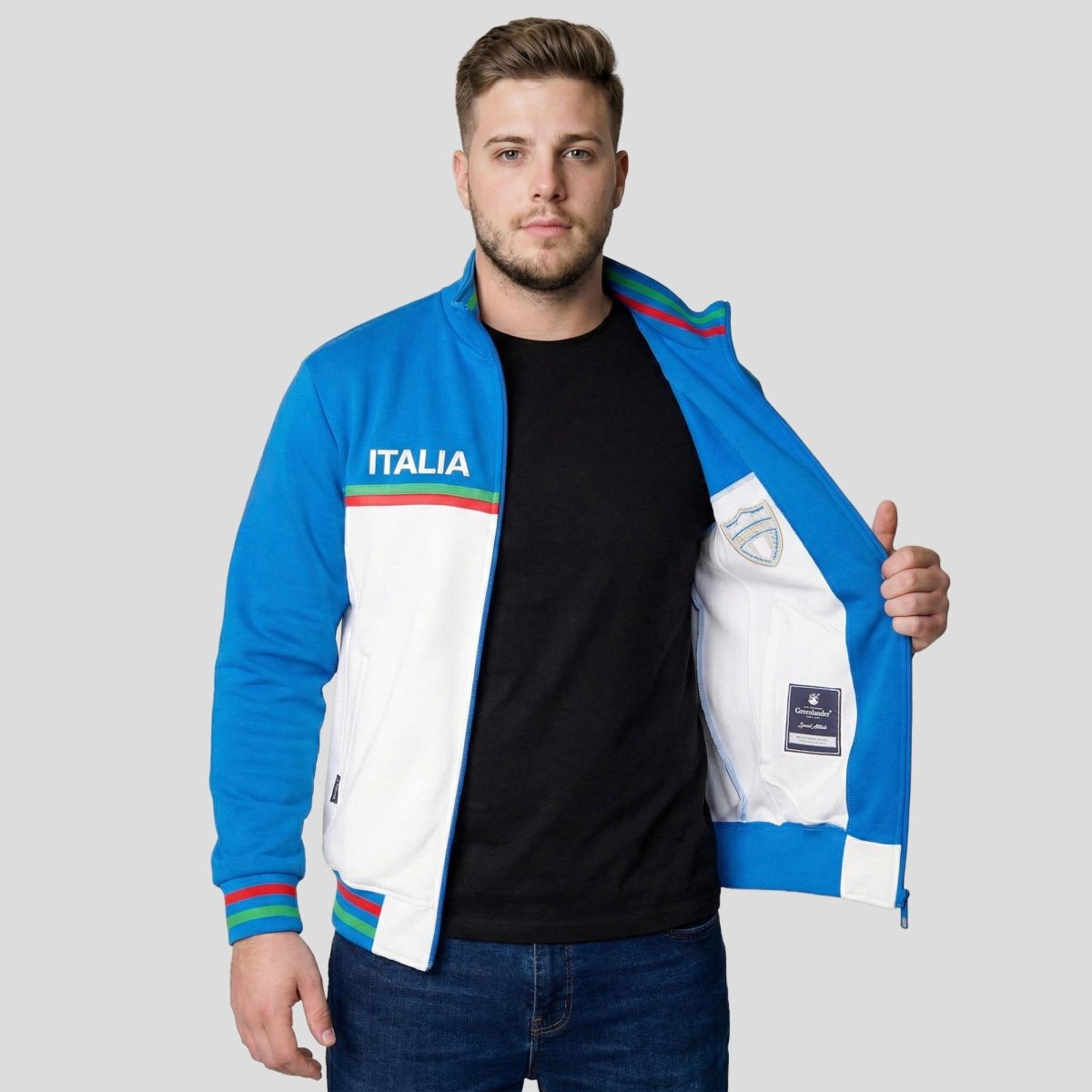 Sudadera Plus Size Deportiva de Italia para Hombre Futbolera - Greenlander
