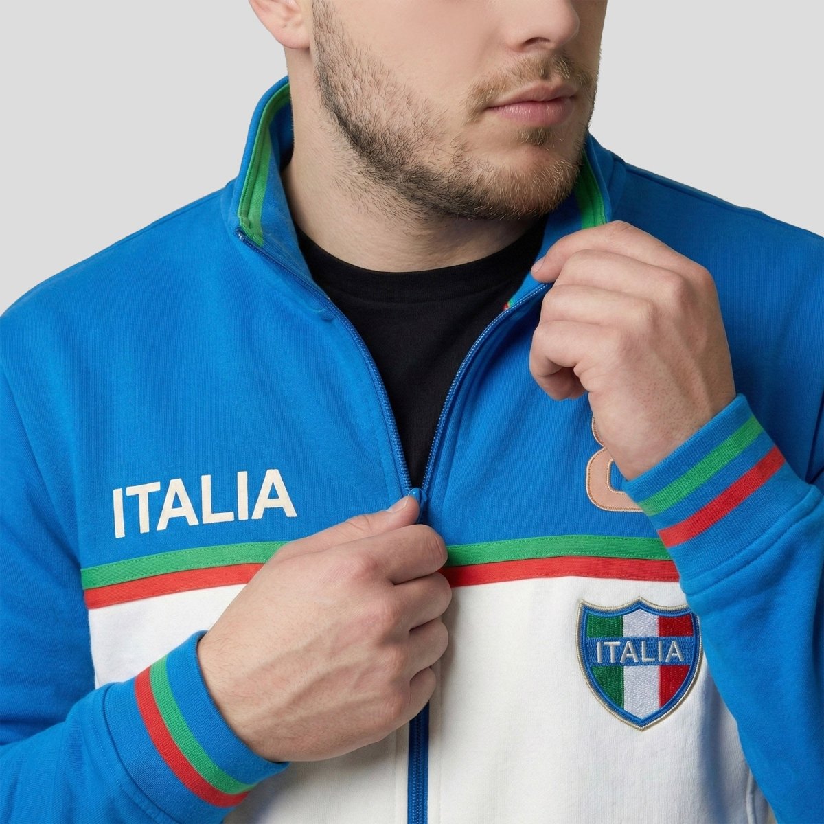 Sudadera Plus Size Deportiva de Italia para Hombre Futbolera - Greenlander