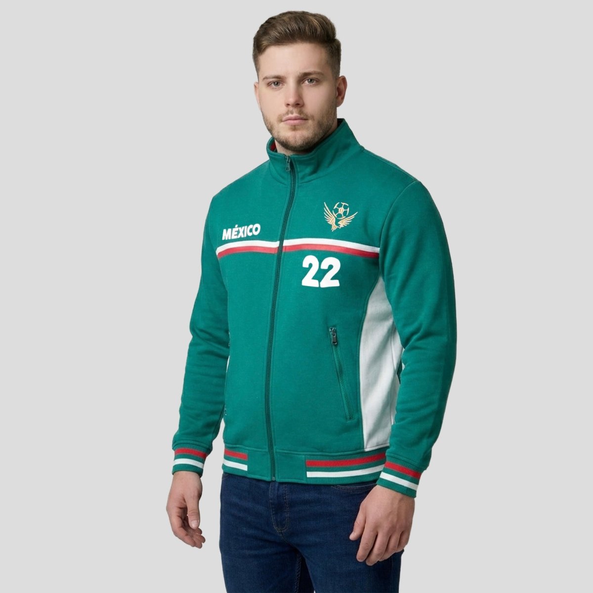 Sudadera Plus Size Deportiva de México para Hombre Futbolera - Greenlander