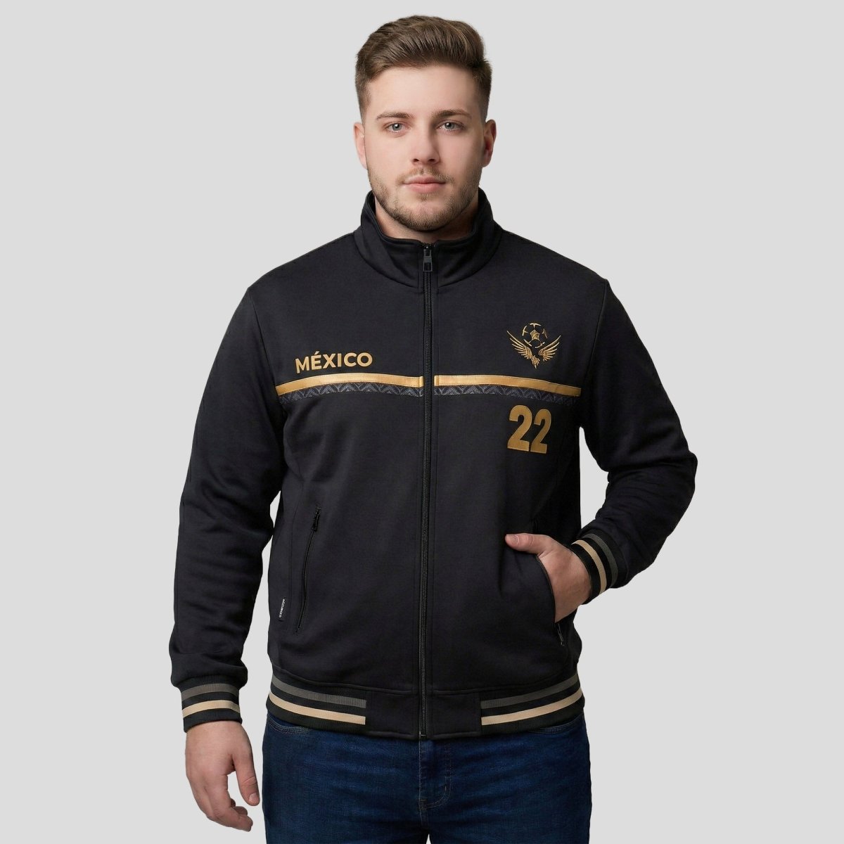 Sudadera Plus Size Deportiva de México para Hombre Futbolera - Greenlander