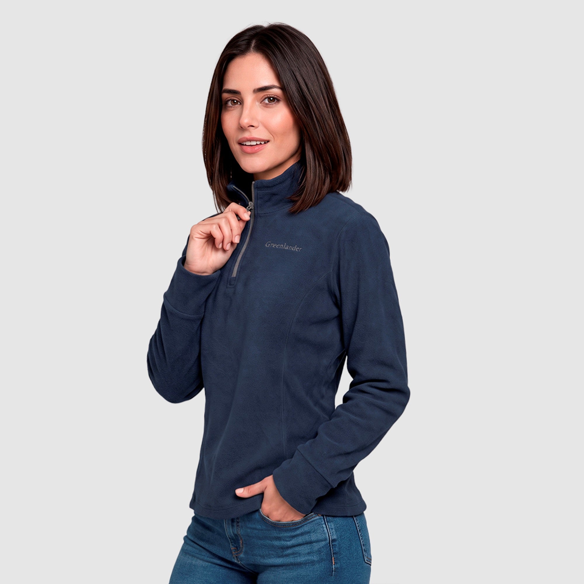 Sudadera Polar Fleece para Mujer con Cuello Alto y Medio Cierre | Greenlander