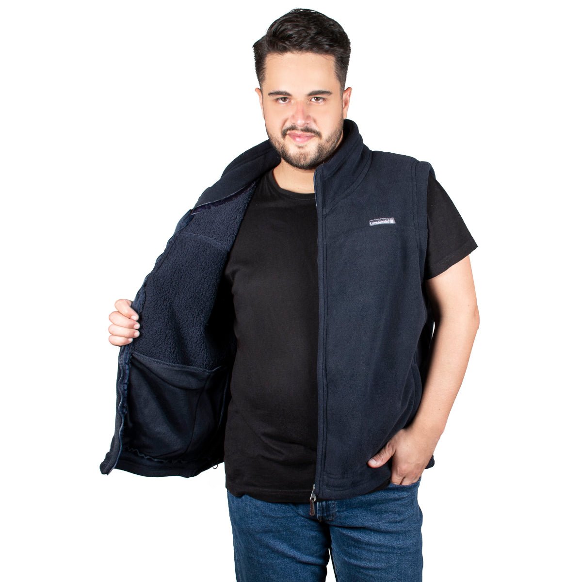 Chaleco Fleece Cuello Alto Hombre Plus Size - The Original Greenlander