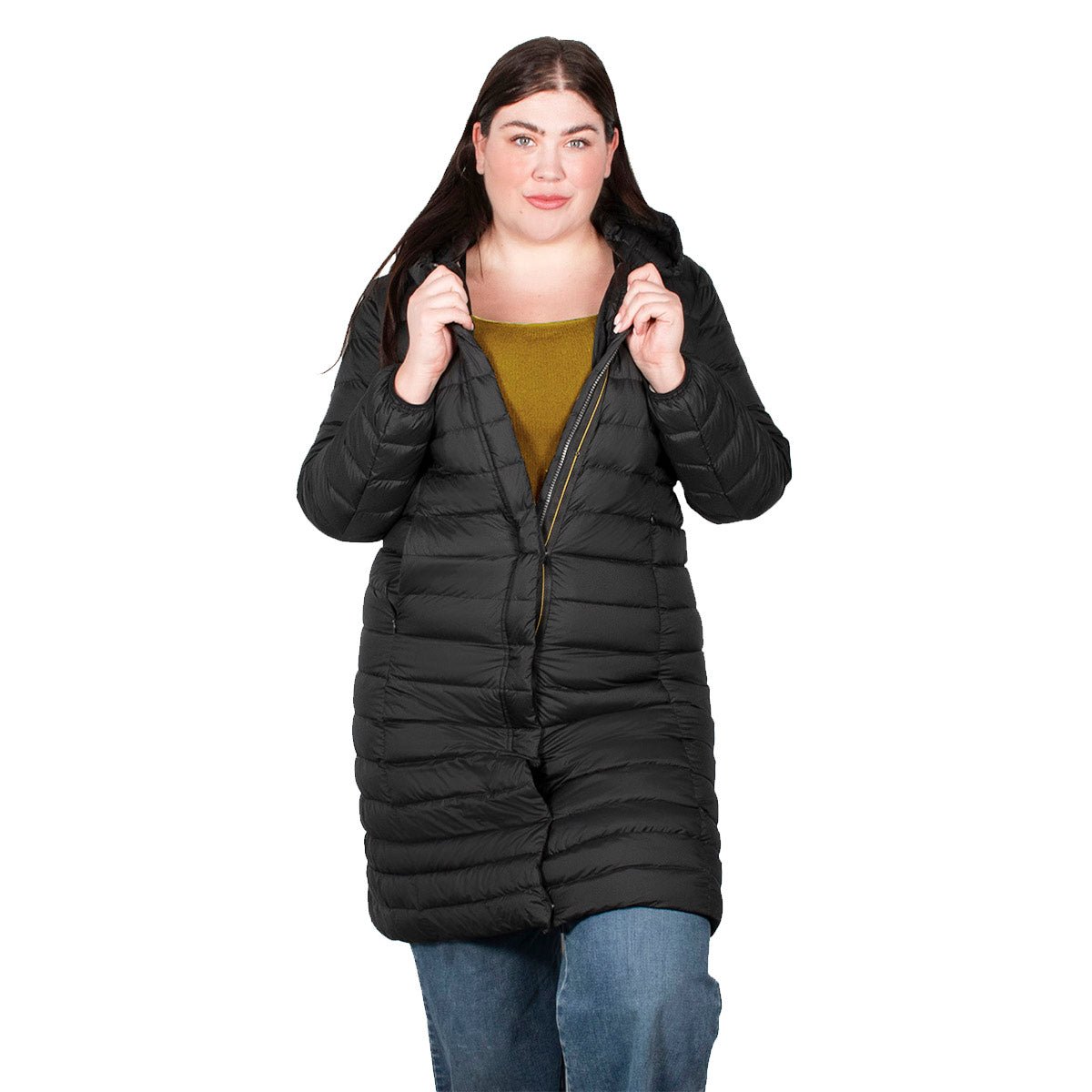 Chamarra De Pluma Capitonada Con Gorro Plus Size Mujer Premium Collection - The Original Greenlander